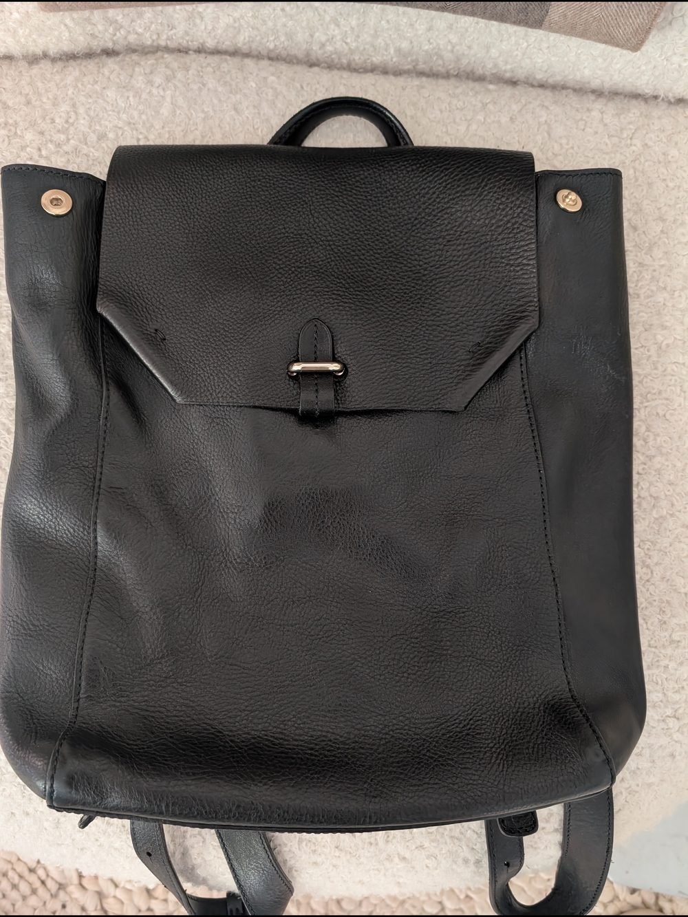Women's Black Leather Backpack - Classic Everyday Carry